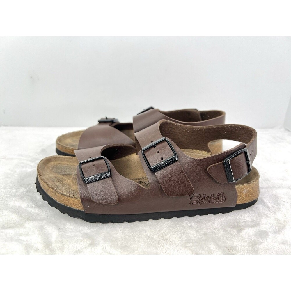 Birkenstock Birkis Milano Brown Birko-Flor Slingback Sandals Womens 38/ 7 Narrow - Picture 2 of 9